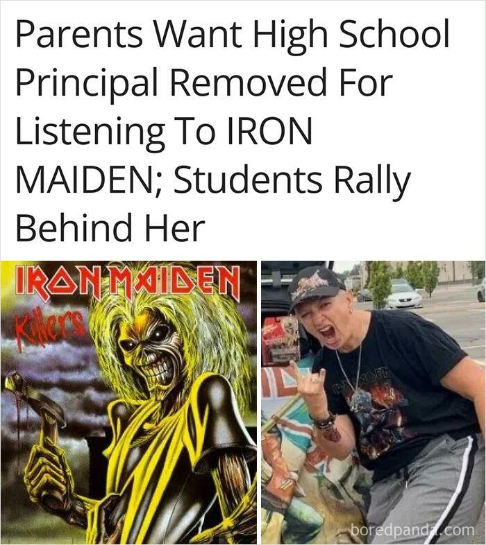 Parents Want High School Principal Removed For Listening To Iron Maiden; Students Rally Behind Her