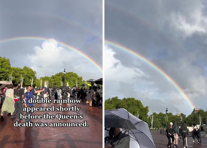 Hours After Queen Elizabeth Passed, British Skies Were Full Of Rainbows And Clouds Resembling The Queen