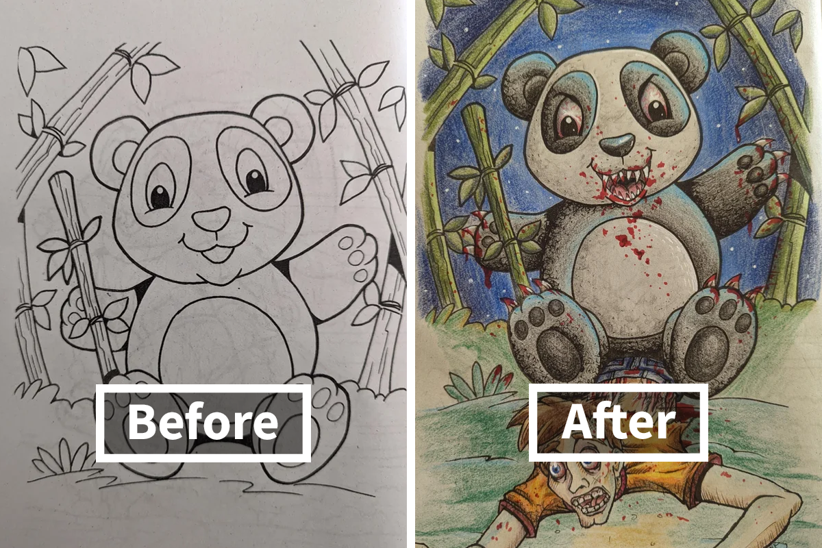 30 Times Adults Improvised And 'Ruined' Kids' Coloring Books