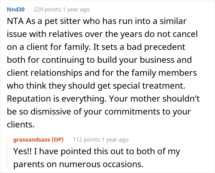 Woman Refuses To Let Down A Client Who Booked A Year In Advance Just So Parents Can Go On A Dog-Free Trip, Gets Called A Jerk