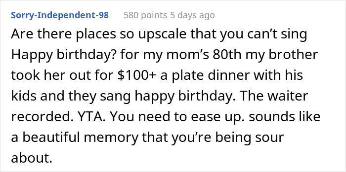 “AITA For Telling My Fiancé He Embarrassed Me When He Started Singing ‘Happy Birthday’ To His 5 Y.O. Son At The Restaurant?” “AITA For Telling My Fiancé He Embarrassed Me When He Started Singing ‘Happy Birthday’ To His 5 Y.O. Son At The Restaurant?”