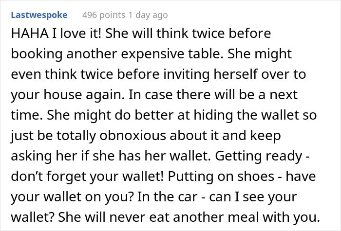 Woman's SIL "Forgets" Her Wallet All The Time When They Go To Restaurants, So She Took It For Her