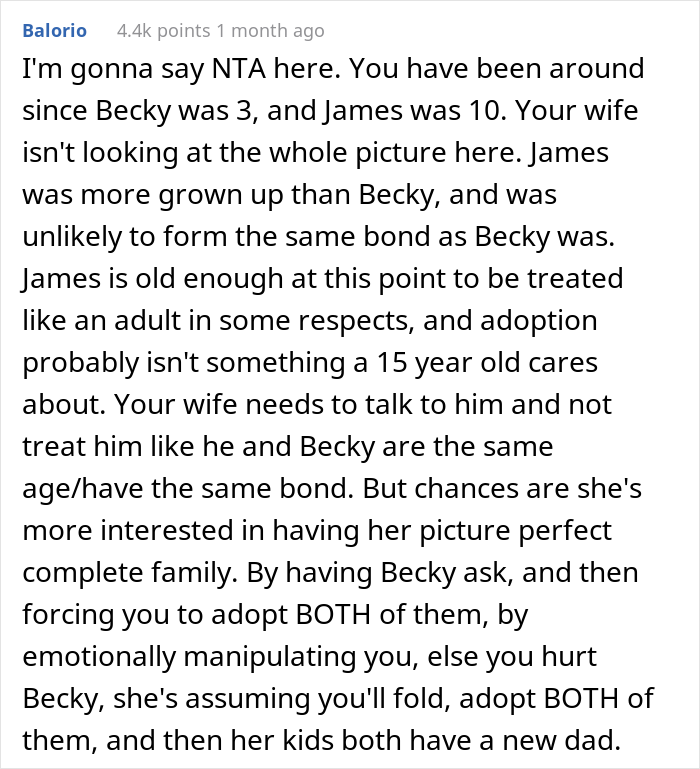 Wife Is Furious After Husband Says He Only Wants To Adopt One Of Her Two Children, But The Internet Supports Him Wife Is Furious After Husband Says He Only Wants To Adopt One Of Her Two Children, But The Internet Supports Him