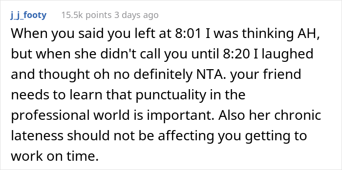 ‘Chronically Late’ Woman Has An Important Appointment, Her Friend Who Was Supposed To Get Her There Leaves When She’s Late