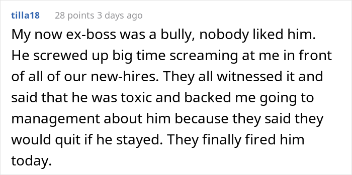 “He Was Gobsmacked”: The Internet Is Applauding This Man For Confronting His Workplace Bully In A Sweet Act Of Petty Revenge “He Was Gobsmacked”: The Internet Is Applauding This Man For Confronting His Workplace Bully In A Sweet Act Of Petty Revenge