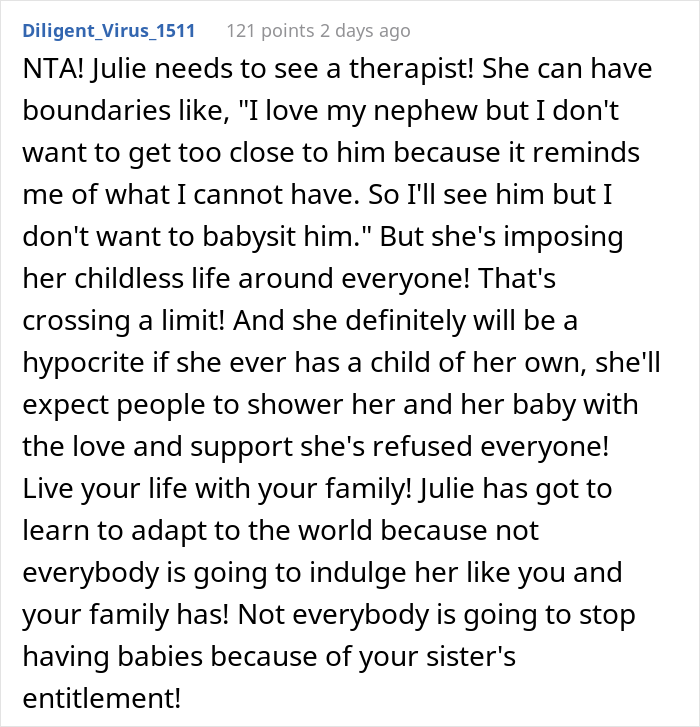 “I’m Not Coddling Her Anymore”: After Years Of Walking On Eggshells Around Her Childless Sister, This Mother Stands Up For Her Son “I’m Not Coddling Her Anymore”: After Years Of Walking On Eggshells Around Her Childless Sister, This Mother Stands Up For Her Son