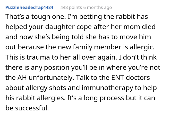 “Am I The Jerk For Making My Daughter Move Her Pet Rabbit Outside Due To My Stepson’s Allergies?” “Am I The Jerk For Making My Daughter Move Her Pet Rabbit Outside Due To My Stepson’s Allergies?”