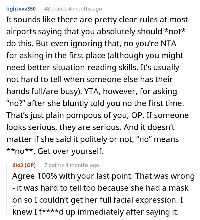 Man Is Puzzled That A Woman Turned Down His Request To Watch His Belongings At The Airport While He Uses The Restroom Man Is Puzzled That A Woman Turned Down His Request To Watch His Belongings At The Airport While He Uses The Restroom