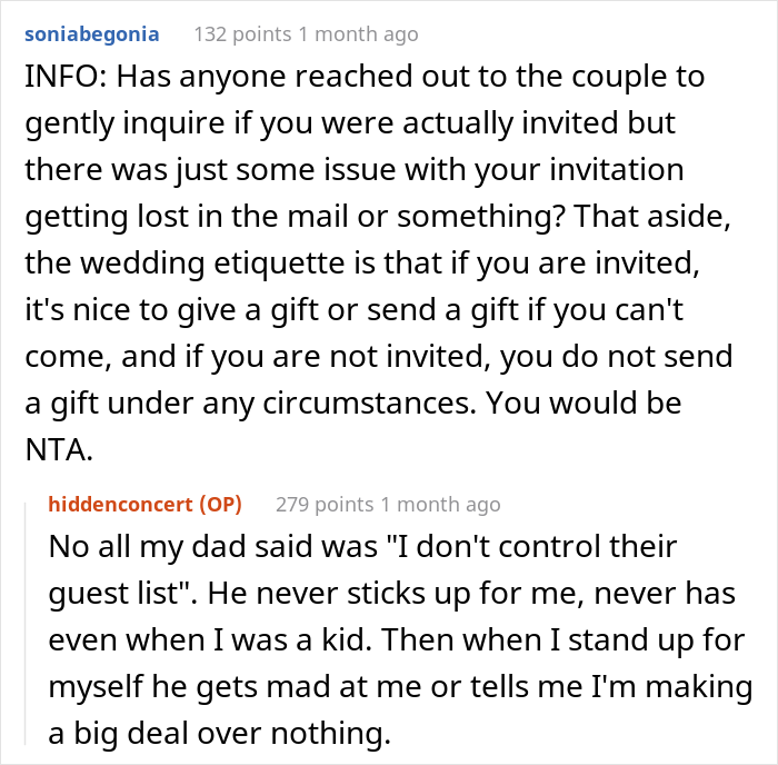 "Would I Be The [Jerk] For Not Sending A Gift For A Wedding I Wasn't Invited To?"