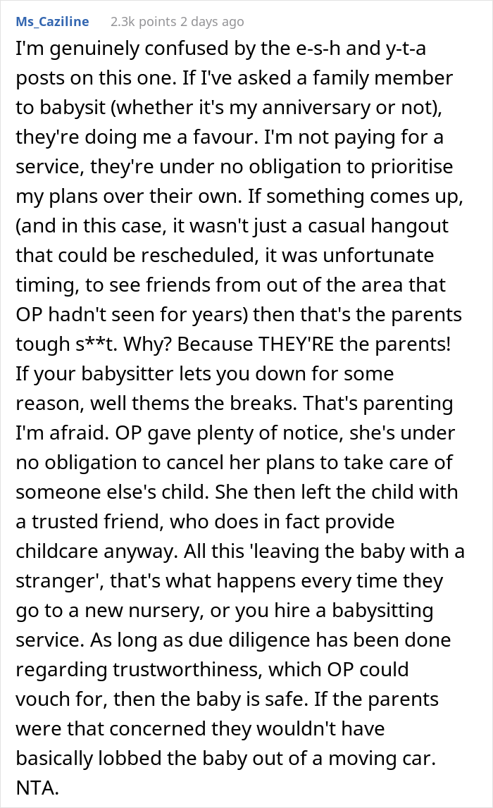 Parents 'Make' Aunt Babysit Even Though She Warned Them She Was Unavailable, Family Drama Ensues When She Then Leaves The Baby With A 'Stranger' Parents 'Make' Aunt Babysit Even Though She Warned Them She Was Unavailable, Family Drama Ensues When She Then Leaves The Baby With A 'Stranger'