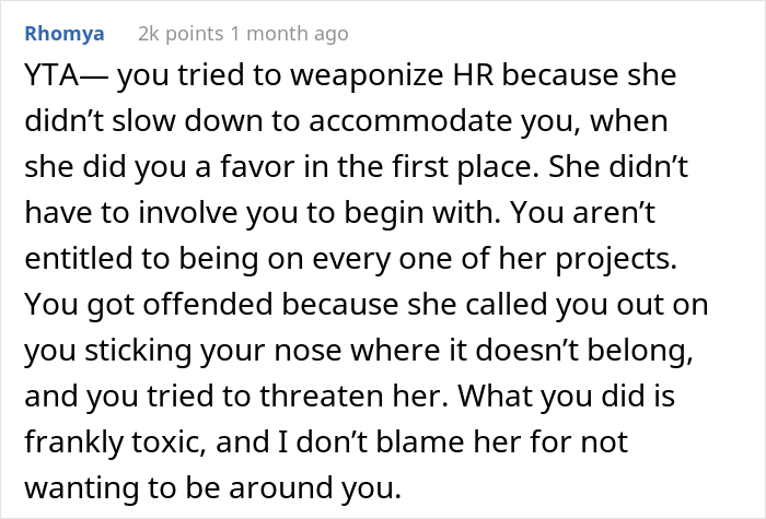 26 Y.O. Woman Reports Her Coworker To HR For Creating "An Overly Hostile Work Environment," Folks Online Call Her The Jerk