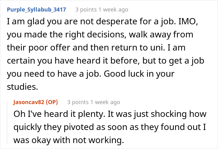 Unemployed Candidate Is Told At The Job Interview That They Should Happily Accept Any Offer Above $0, They Just Stand Up And Leave