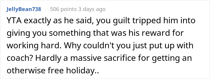 "How Very 1950s Of You": Woman Gets A Reality Check After Taking Husband's First Class Seat And Making Him Fly Coach "How Very 1950s Of You": Woman Gets A Reality Check After Taking Husband's First Class Seat And Making Him Fly Coach