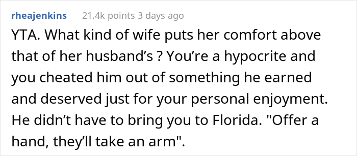 "How Very 1950s Of You": Woman Gets A Reality Check After Taking Husband's First Class Seat And Making Him Fly Coach "How Very 1950s Of You": Woman Gets A Reality Check After Taking Husband's First Class Seat And Making Him Fly Coach