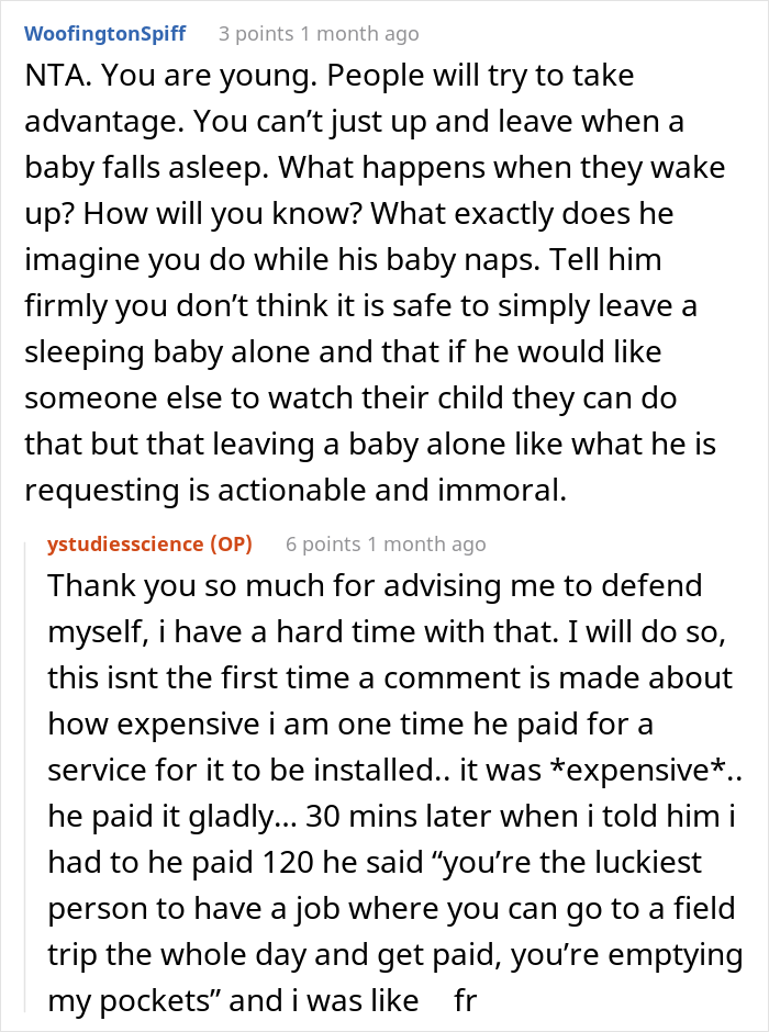 Babysitter Storms Off After Client Calls Her "Expensive" For Charging While Their Baby Sleeps