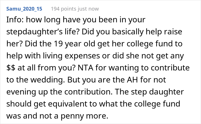 Dad Let His Daughter Know He Won’t Be Paying For Her Wedding And Refuses To Help Her Further With Student Debt, But Contributes To Stepdaughter’s Wedding