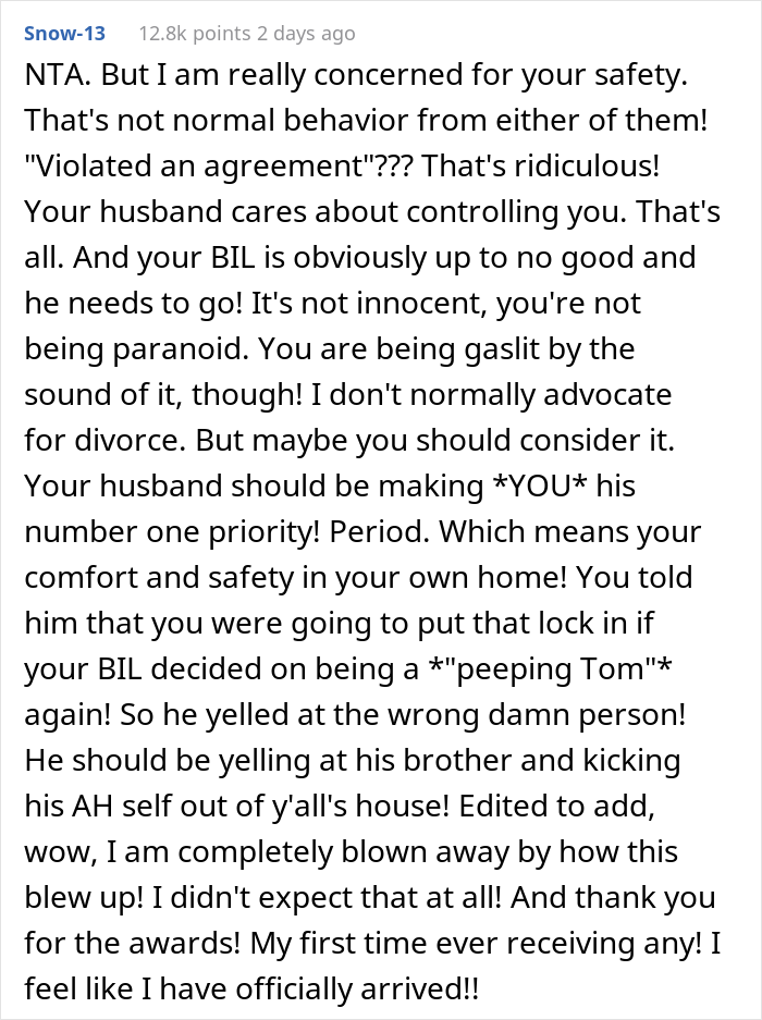 Creepy Man Keeps Walking In On His Sister-In-Law In The Bathroom, Family Drama Ensues Creepy Man Keeps Walking In On His Sister-In-Law In The Bathroom, Family Drama Ensues