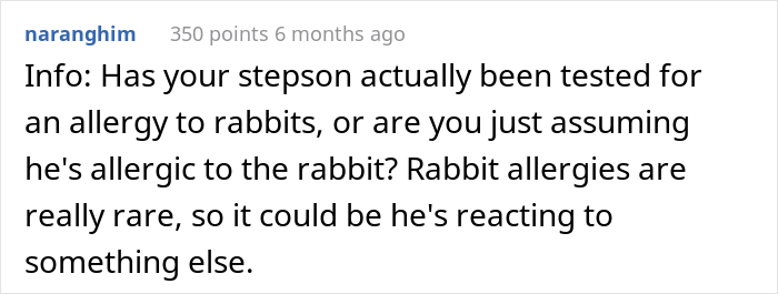 “Am I The Jerk For Making My Daughter Move Her Pet Rabbit Outside Due To My Stepson’s Allergies?” “Am I The Jerk For Making My Daughter Move Her Pet Rabbit Outside Due To My Stepson’s Allergies?”