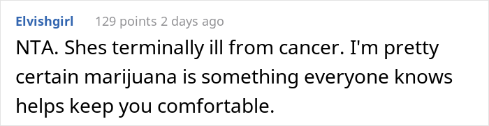 Mom Doesn’t Want Her 16 Y.O. Daughter To Drink And Smoke, But Dad Allows Her Because She's Terminally Ill Mom Doesn’t Want Her 16 Y.O. Daughter To Drink And Smoke, But Dad Allows Her Because She's Terminally Ill