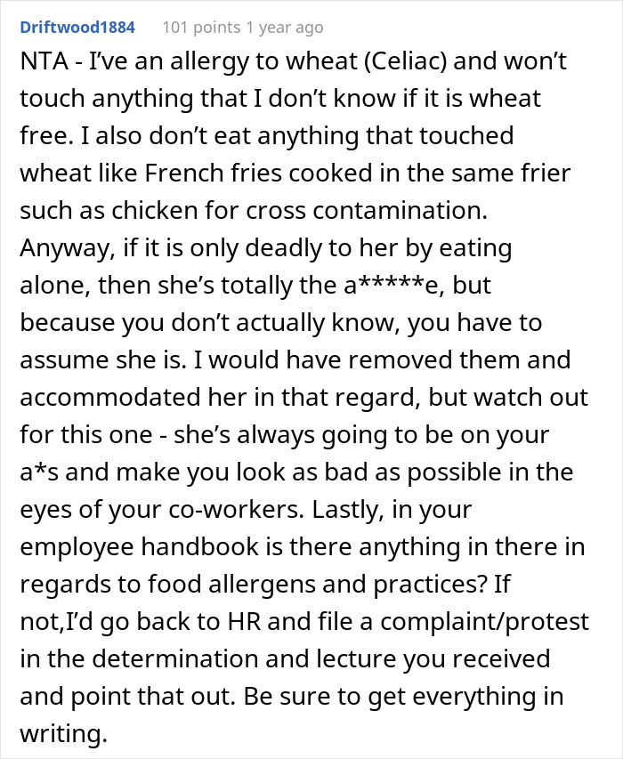 "Am I The Jerk For 'Not Respecting' My Coworker’s Peanut Allergy?"