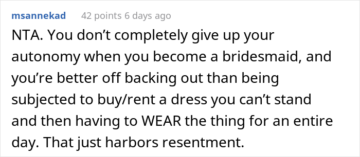"It Would Be Genuinely Embarrassing For Me To Wear The Dress": Bride Livid After Bridesmaid Drops Out Because Of The Dress "It Would Be Genuinely Embarrassing For Me To Wear The Dress": Bride Livid After Bridesmaid Drops Out Because Of The Dress