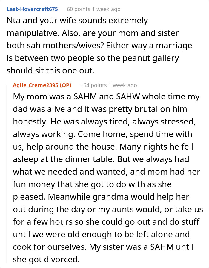 The Internet Backs Husband For "Ruining" Family Dinner Because He Is The Only One Not On Board With Wife's Stay-At-Home Idea
