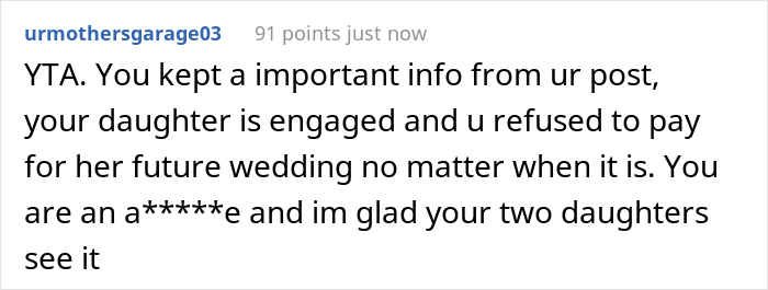 Dad Let His Daughter Know He Won’t Be Paying For Her Wedding And Refuses To Help Her Further With Student Debt, But Contributes To Stepdaughter’s Wedding