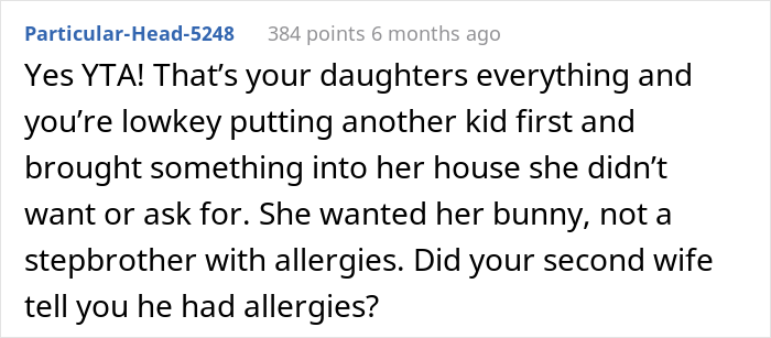 “Am I The Jerk For Making My Daughter Move Her Pet Rabbit Outside Due To My Stepson’s Allergies?” “Am I The Jerk For Making My Daughter Move Her Pet Rabbit Outside Due To My Stepson’s Allergies?”