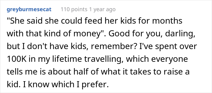Mother Freaks Out After Finding Out How Much Her Childfree Cousin Spent On A Vacation, Calls Her 'Disgusting' Mother Freaks Out After Finding Out How Much Her Childfree Cousin Spent On A Vacation, Calls Her 'Disgusting'