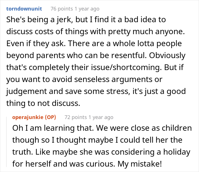 Mother Freaks Out After Finding Out How Much Her Childfree Cousin Spent On A Vacation, Calls Her 'Disgusting' Mother Freaks Out After Finding Out How Much Her Childfree Cousin Spent On A Vacation, Calls Her 'Disgusting'