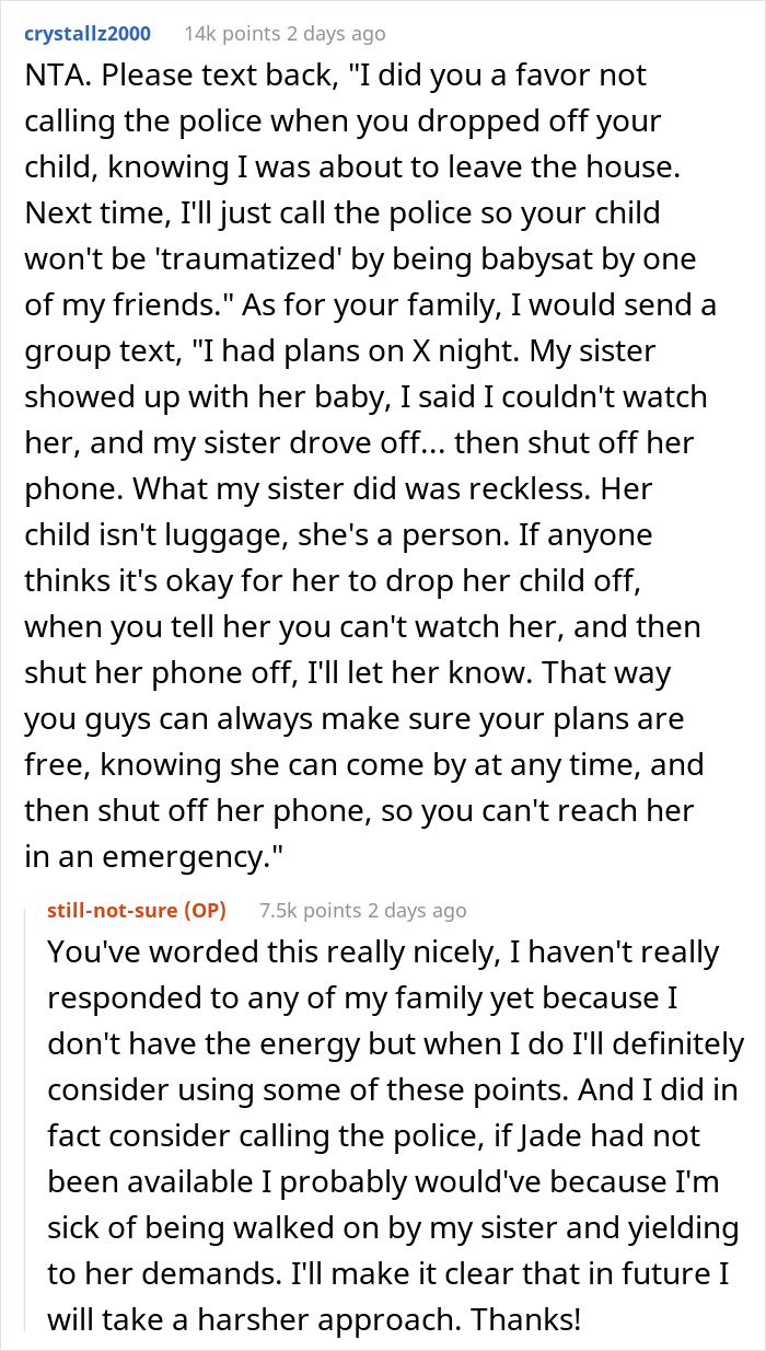 Parents 'Make' Aunt Babysit Even Though She Warned Them She Was Unavailable, Family Drama Ensues When She Then Leaves The Baby With A 'Stranger'