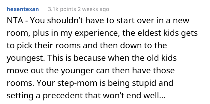 “AITA For Telling My Stepmom That I Won’t Give Up My Room So Her Daughter Can Have It?” “AITA For Telling My Stepmom That I Won’t Give Up My Room So Her Daughter Can Have It?”