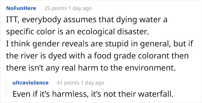 Couple Thought It Was A Good Idea To Dye A Whole Waterfall For Their Gender Reveal Party Couple Thought It Was A Good Idea To Dye A Whole Waterfall For Their Gender Reveal Party