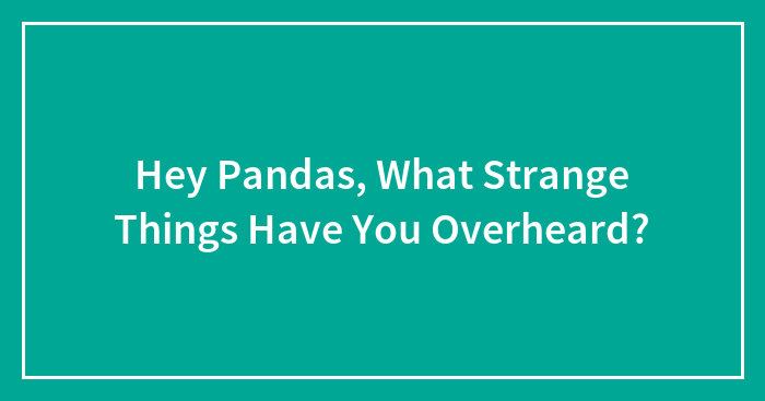 Hey Pandas, What Strange Things Have You Overheard?