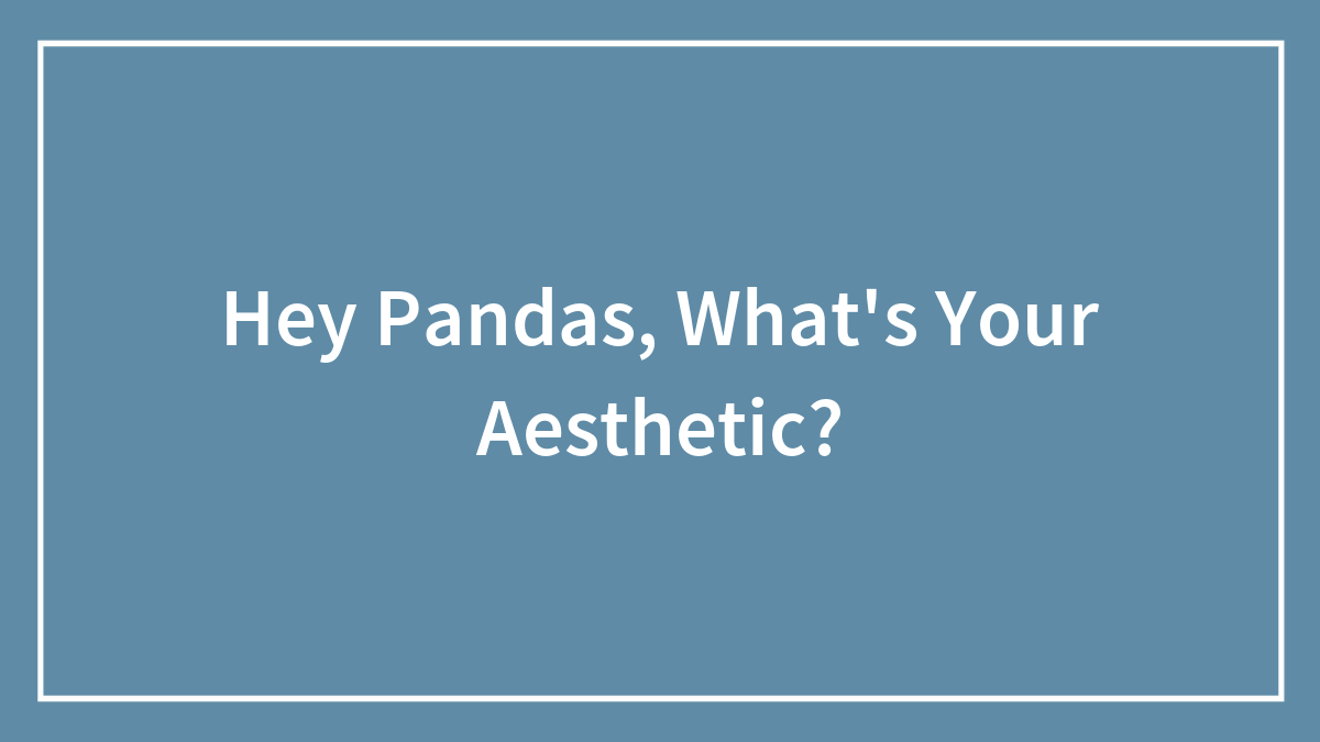 Hey Pandas, What’s Your Aesthetic?