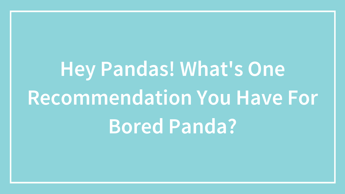 Hey Pandas! What’s One Recommendation You Have For Bored Panda?