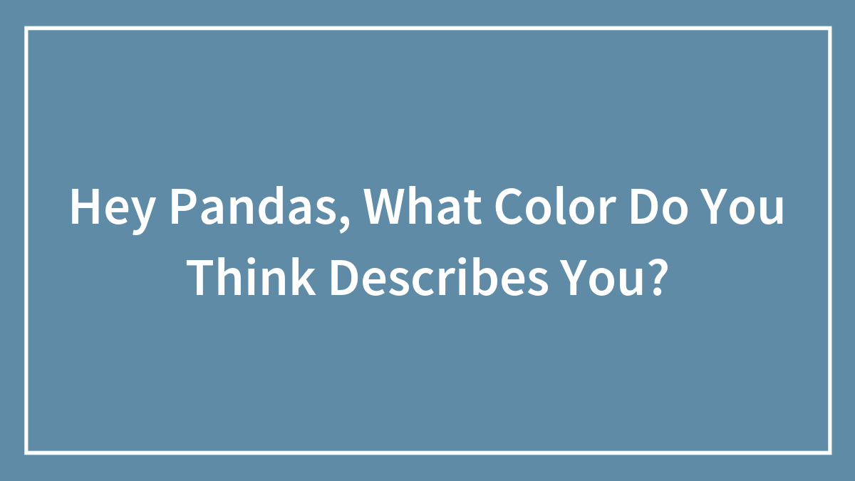 Hey Pandas, What Color Do You Think Describes You?
