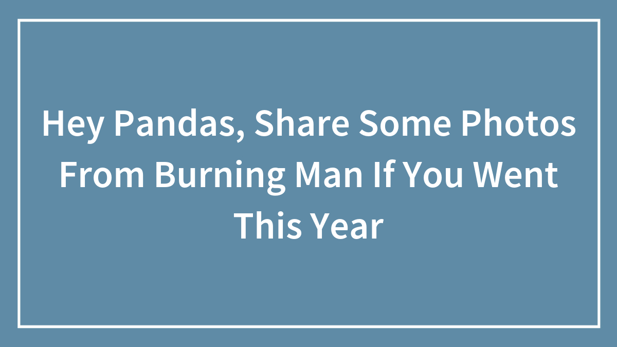 Hey Pandas, Share Some Photos From Burning Man If You Went This Year