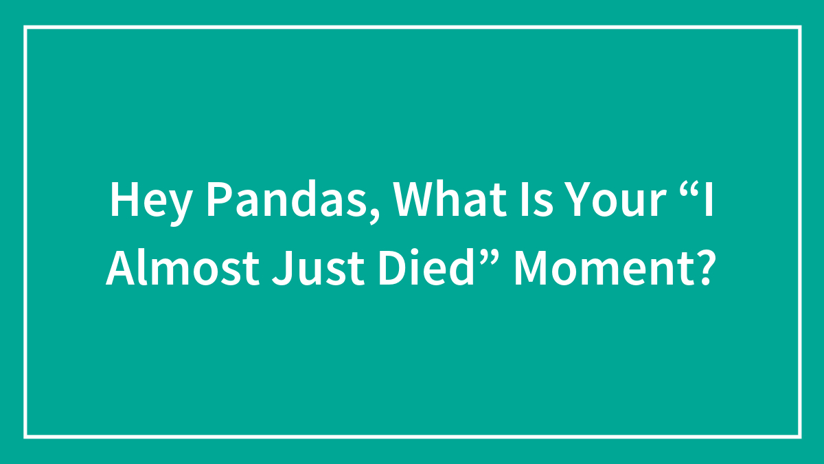 Hey Pandas, What Is Your “I Almost Just Died” Moment? (Closed)