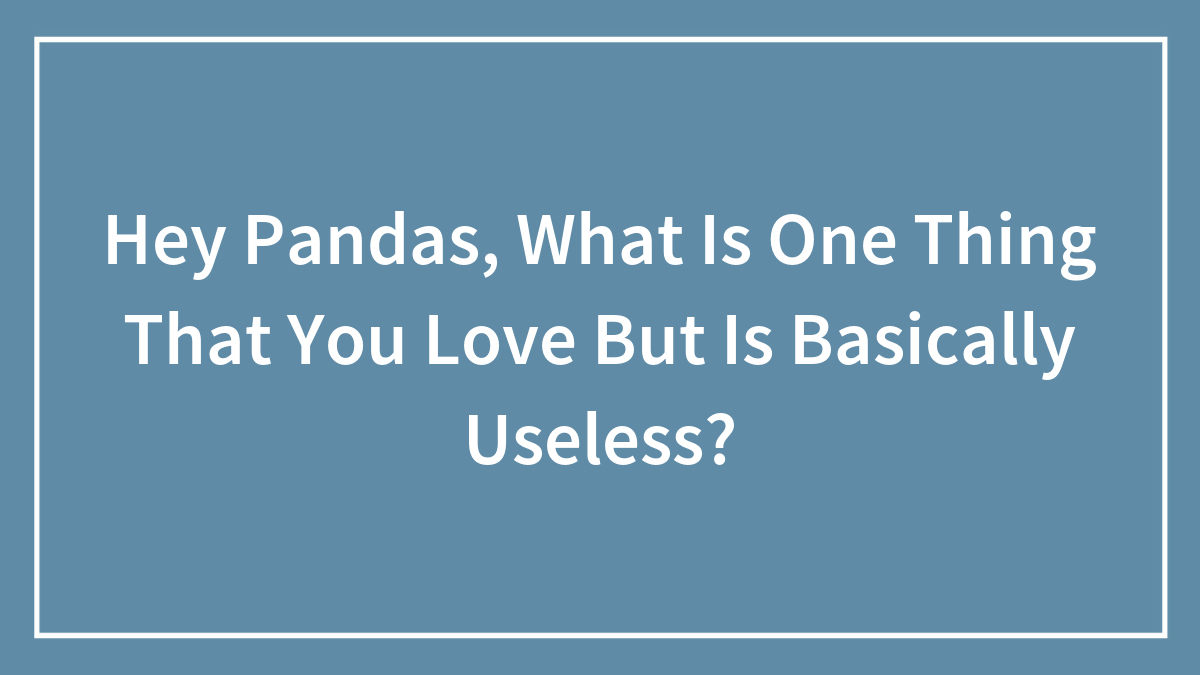 Hey Pandas, What Is One Thing That You Love But Is Basically Useless? (Closed)