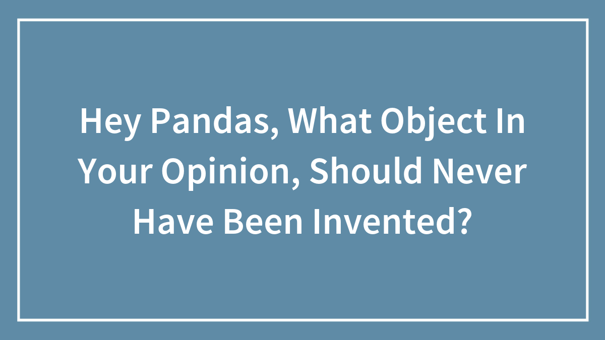 Hey Pandas, What Object In Your Opinion, Should Never Have Been Invented?