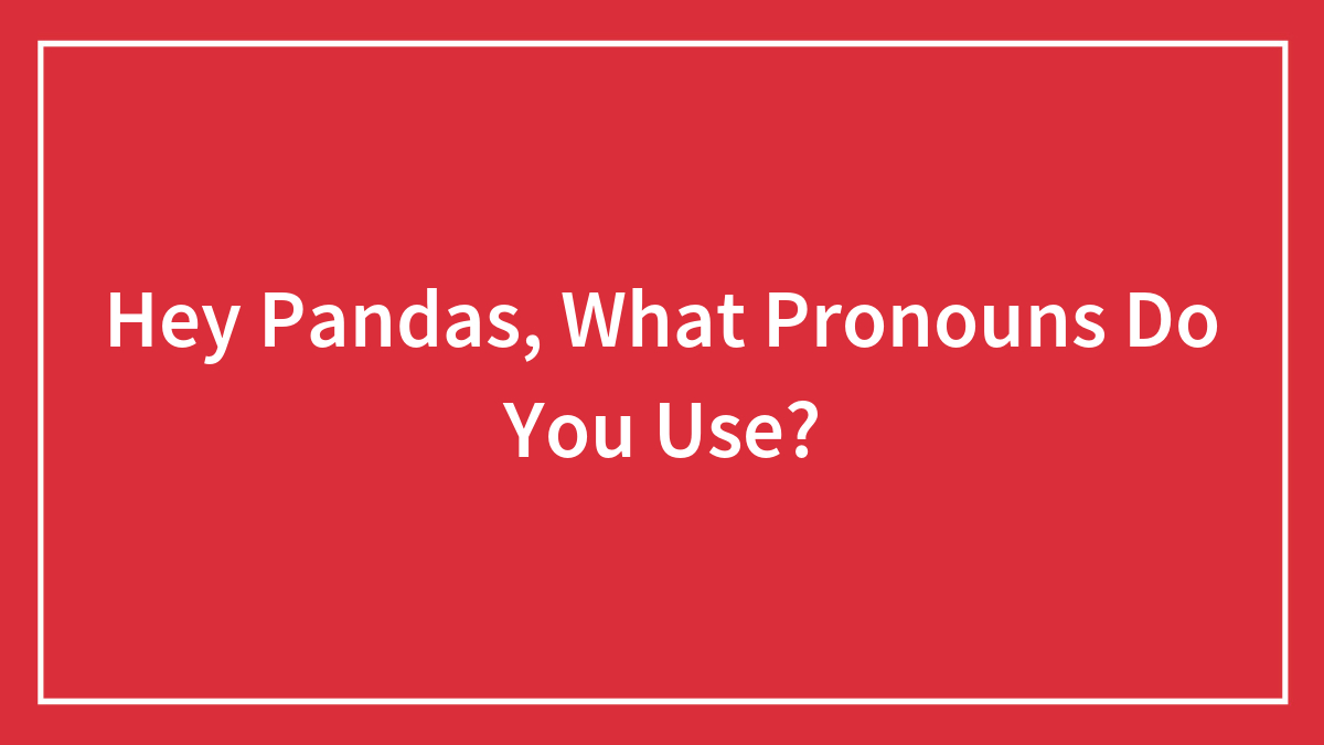Hey Pandas, What Pronouns Do You Use?