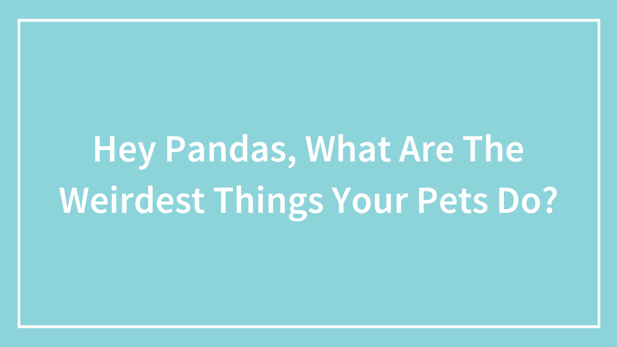 Hey Pandas, What Are The Weirdest Things Your Pets Do? (Closed)