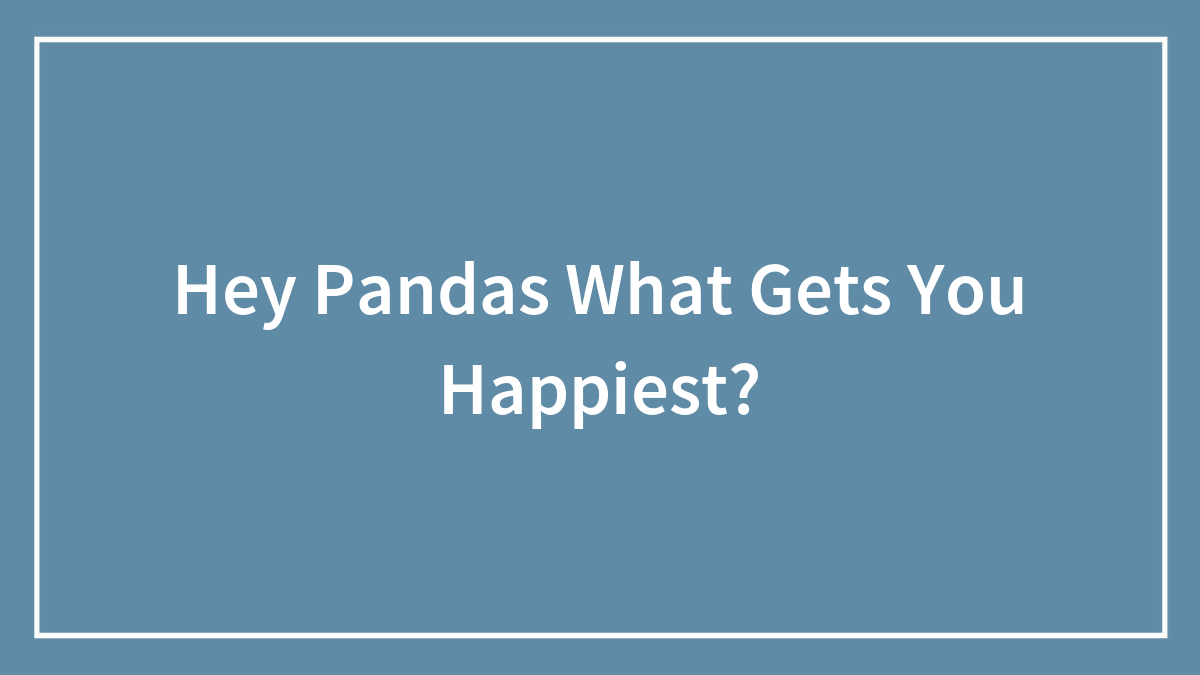 Hey Pandas What Gets You Happiest?