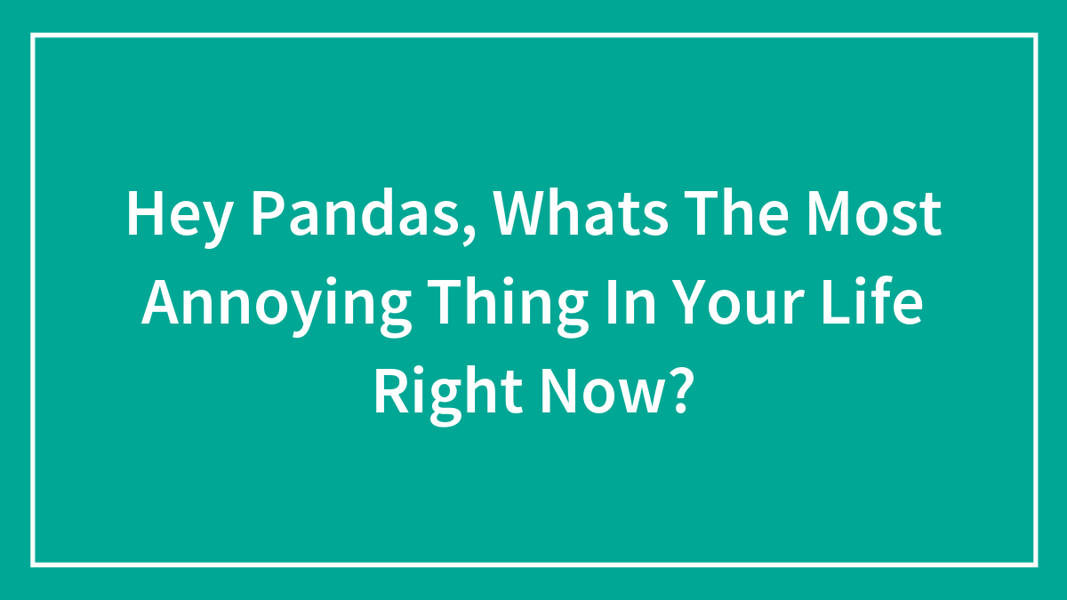 Hey Pandas, What’s The Most Annoying Thing In Your Life Right Now? (Closed)