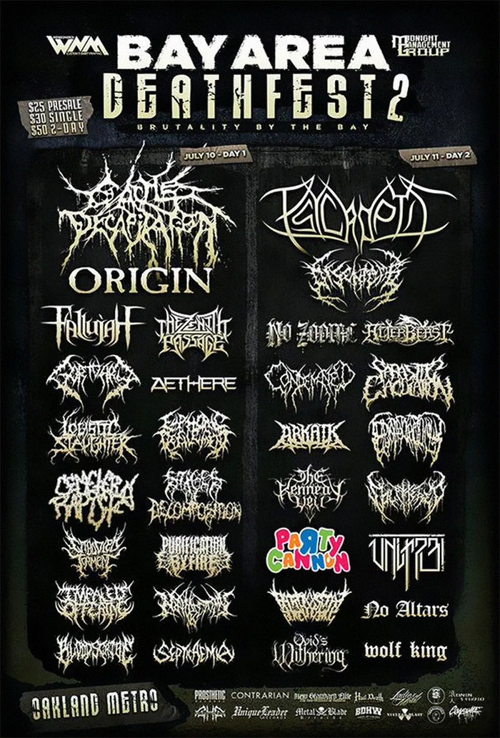 Cuando estás harto de los nombres y logotipos tradicionales de las bandas de Death Metal