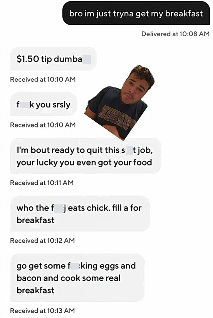 Customer Orders Breakfast And Leaves A $1.50 Tip, The Delivery Driver Snaps And Leaves The Food In A Tree Customer Orders Breakfast And Leaves A $1.50 Tip, The Delivery Driver Snaps And Leaves The Food In A Tree