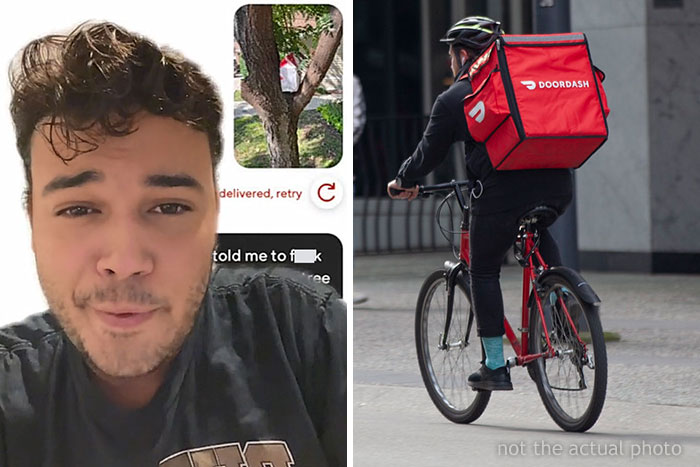 Customer Orders Breakfast And Leaves A $1.50 Tip, The Delivery Driver Snaps And Leaves The Food In A Tree