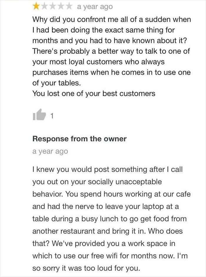 Choosing Beggar Angry About Being Kicked Out Of Cafe With Free WiFi For Bringing In Food From A Different Restaurant