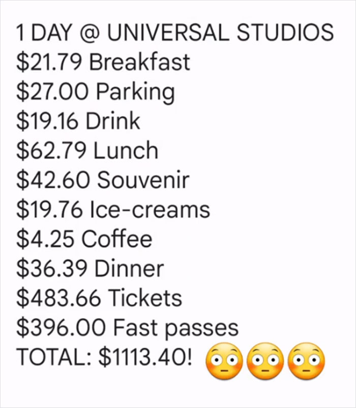 British Family Goes To Universal Studios, Leaves Speechless After Spending $1,113 In A Single Day